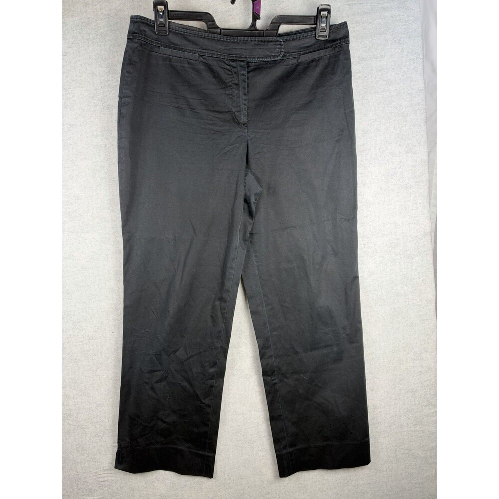 Ann Taylor LOFT Pants Women 10 Black Ann Straight Leg Cropped Capri Twill Casual